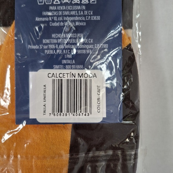 Lot Of 2 Socks Dr. Simi Unisex Calcetines One Size Brown Chevron Red Cotton Poly - Picture 8 of 8